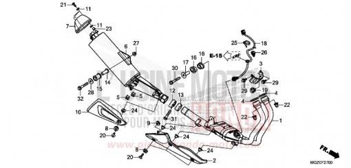 SILENCIEUX D'ECHAPPEMENT CB500FF de 2015